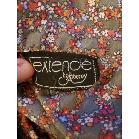 Vintage‎ 70s Green and Pink Floral Blouse - Picture 4 of 4